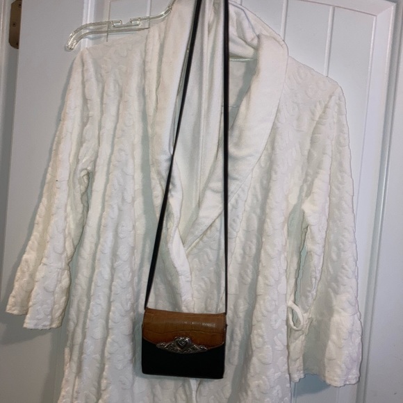 Vintage Brighton Mini Crossbody Wallet Leather Croc Card Snap Organize Small Bag - Picture 3 of 10